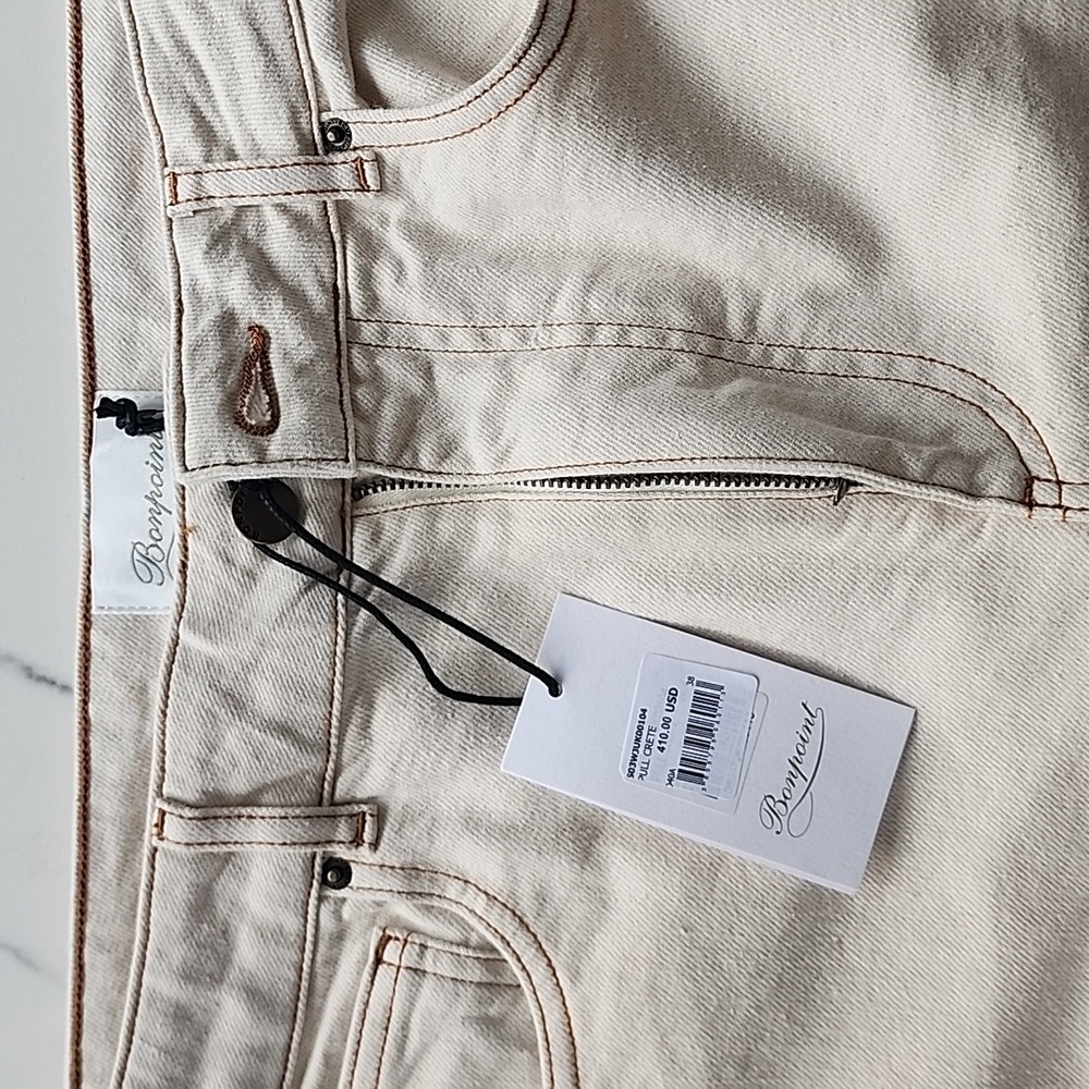 Winter white/light cream straight leg jeans